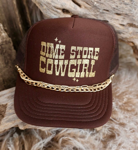 TRUCKER CAP Dimestore Cowgirl BrownGold