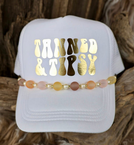 TRUCKER CAP Tanned and Tipsy WhiteGold