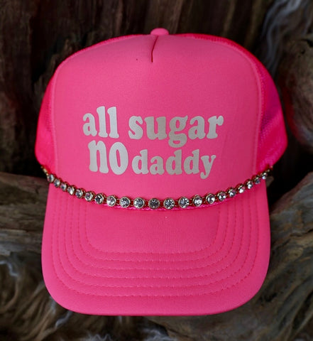TRUCKER CAP All Sugar No Daddy PinkGold