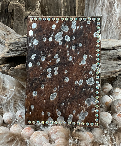 BROWN CLASSIC Medium Journal with Crystals SilverBrindle