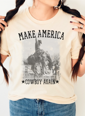 GRAPHIC TEE 580C Make America Cowboy Again