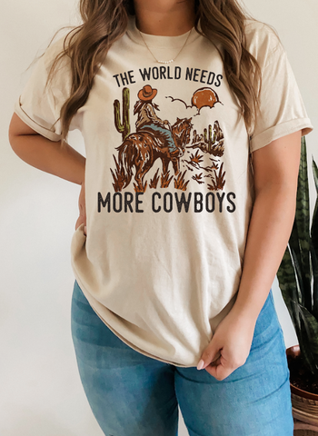 GRAPHIC TEE 582S The World Needs More Cowboys